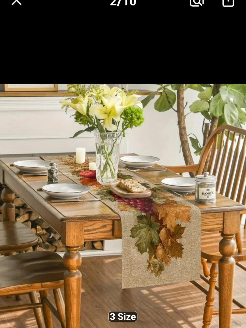 New Autumn Fruit &Leaves Table Runner 13x72